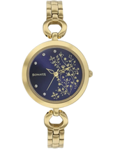 Sonata Wedding Womens Watch, Blue Dial  With Stainless Steel Strap, 8147YM04